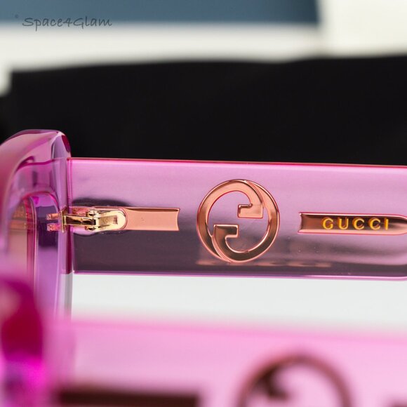 Gucci Women Sunglasses Trans Pink Orange Violet Grad Butterfly GG1552S 003 NEW - Picture 9 of 12